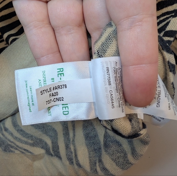 JCREW Classy TEDDIE zebra Small S Sweater Black and brown *So Soft* - Picture 6 of 10